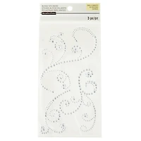 12 Packs: 3 ct. (36 total) Large Clear Flourish Adhesive Rhinestones by Recollections™