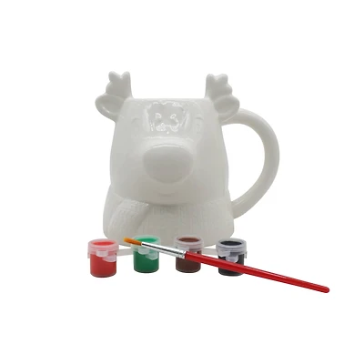 5.5" Reindeer Color Your Own Ceramic Mug Kit by Creatology™