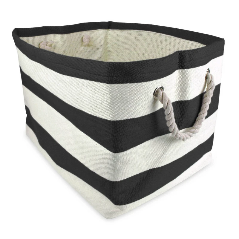 DII® Large Striped Rectangle Woven Paper Storage Basket