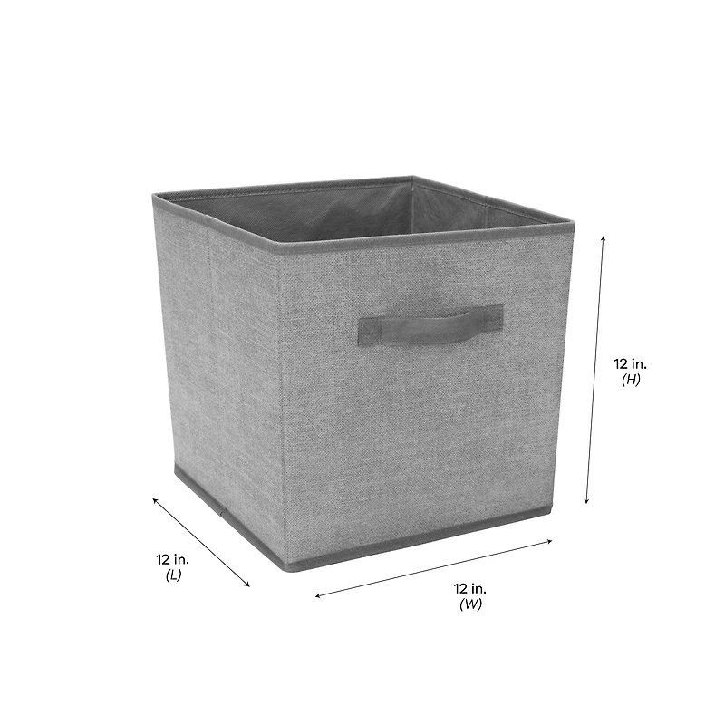 Simplify 12" Collapsible Heather Gray Storage Cube