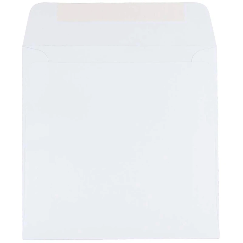 JAM Paper 6.5" x 6.5" White Square Invitation Envelopes