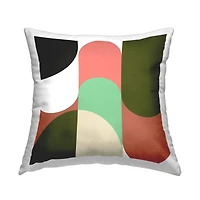 Stupell Industries Abstract Geometric Shapes Retro Green Pink Throw Pillow, 18" x 18"