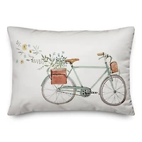 Simple Floral Bike Throw Pillow