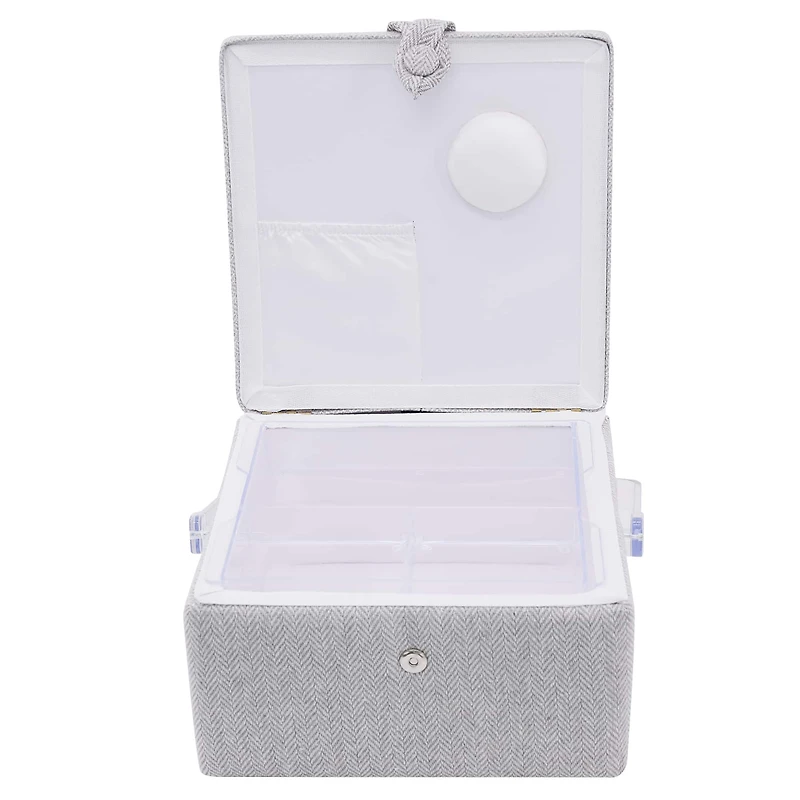 Gray Square Sewing Basket by Loops & Threads®