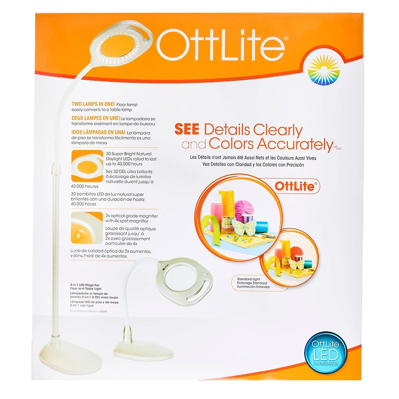 OttLite® 2-in-1 LED Floor & Table Light