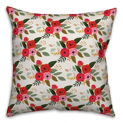 Floral Pattern Throw Pillow