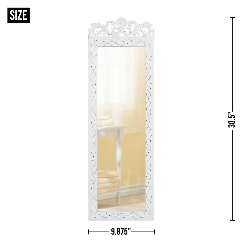 30.5" Elegant White Wall Mirror
