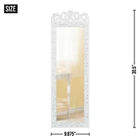 30.5" Elegant White Wall Mirror