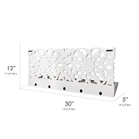 30" White Floating Wall Coat & Hat Hook Rack Shelf