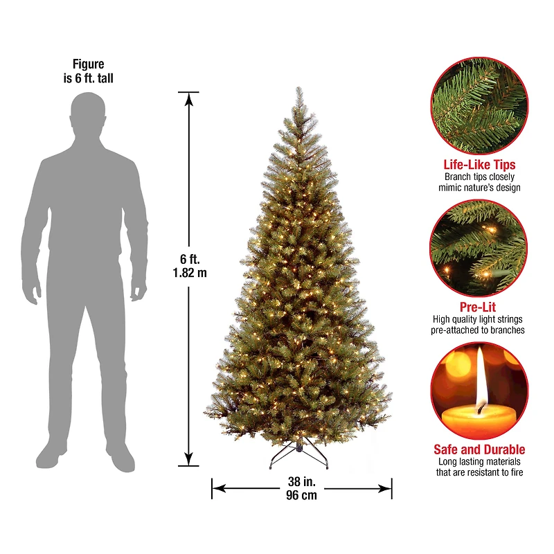 ft. Pre-Lit Aspen Spruce Slim Artificial Christmas Tree