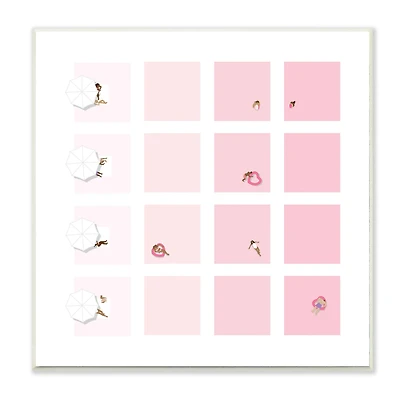 Stupell Industries Tropical Summer Pool Abstract Pink Geometric Pattern, 12" x 12"