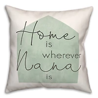 Home is Wherever Nana Is Sage Throw Pillow