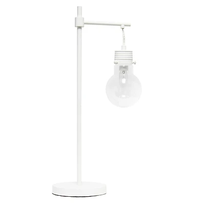 Lalia Home 24" White Matte 1 Light Beacon Table  Lamp with Clear Glass Shade