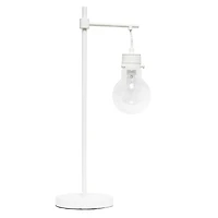 Lalia Home 24" White Matte 1 Light Beacon Table  Lamp with Clear Glass Shade