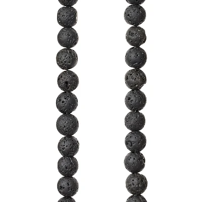 Black Lava Round Beads by Bead Landing™, 6mm