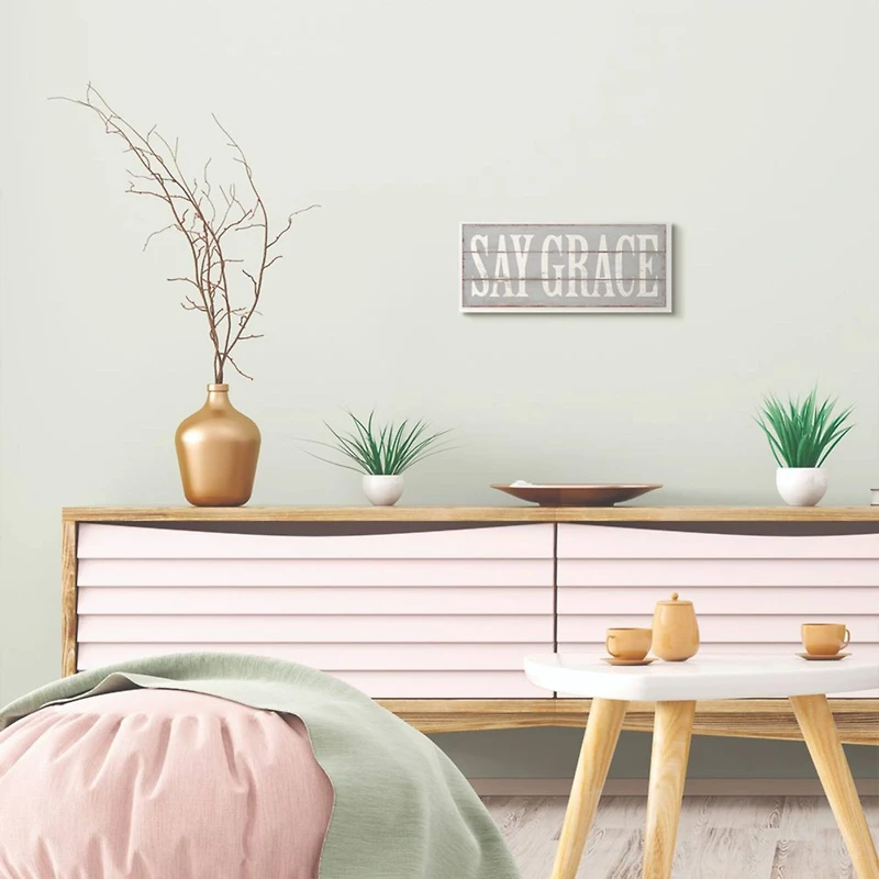 Stupell Industries Say Grace Wooden Wall Plaque