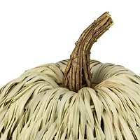 10" White & Brown Woven Pumpkin Décor