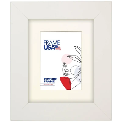 Frame USA Corporate Wide White Single Image Picture Frame with Mat