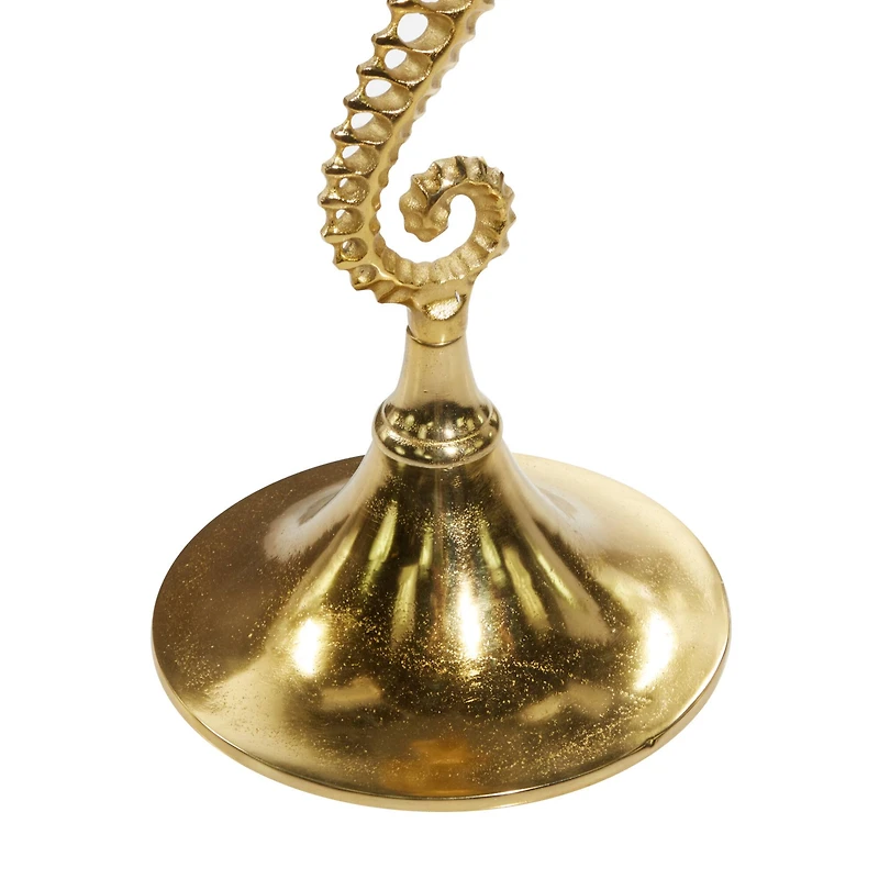 25" Gold Aluminum Coastal Accent Table