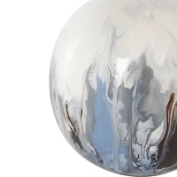 Blue, Brown & Cream Metal Abstract Swirl Orbs & Vase Filler Set