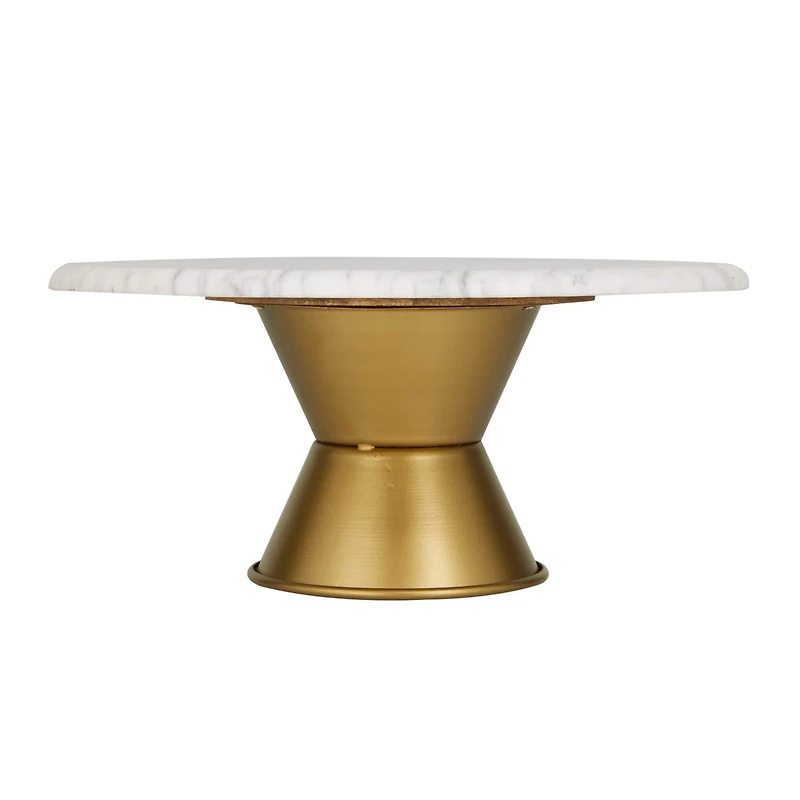 White Glam Cake Stand, 14" x 14" x 6"