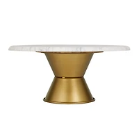 White Glam Cake Stand, 14" x 14" x 6"