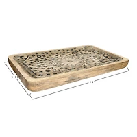 Hello Honey® Hand-Carved Mango Wood Tray