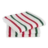 DII® Holiday Stripes Heavyweight Dishtowel & Dishcloth Set