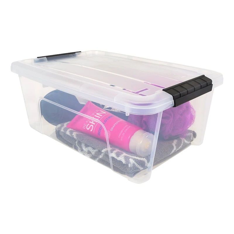 IRIS® 13.5qt. Buckled Clear Boxes with Clear Buckle Lids, 6ct.