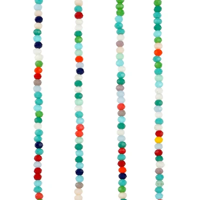 Multicolor Faceted Glass Rondelle Beads, 3mm by Bead Landing™