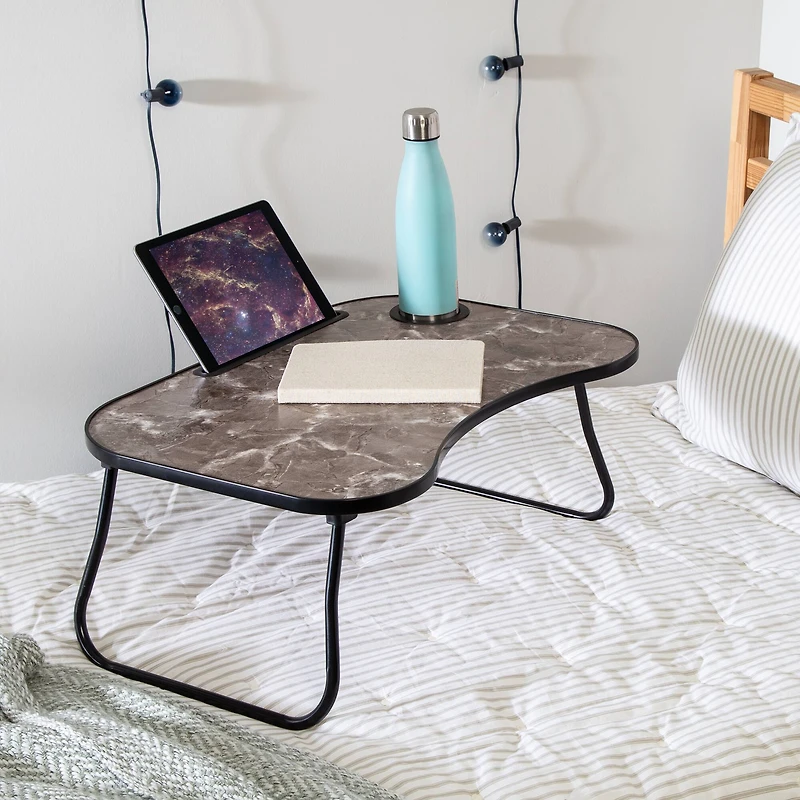 Honey Can Do Black & Faux Marble Collapsible Folding Lap Desk