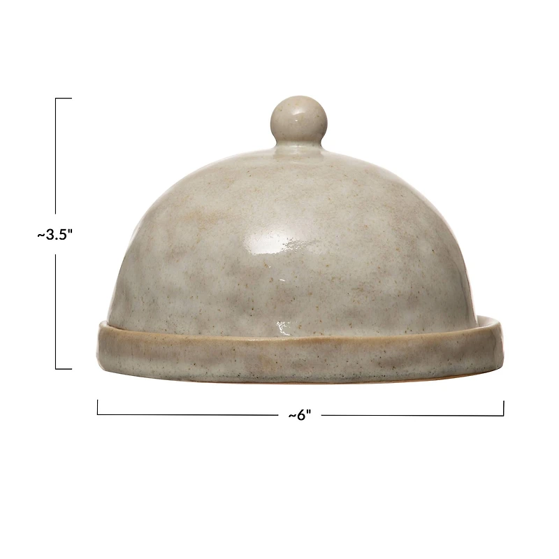 Hello Honey® 6'' Cream Stoneware Domed Dish