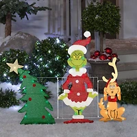 Flat-Tastics™ 3.5ft. Grinch & Max Pre-Lit Christmas Yard Décor