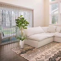 6ft. Artificial Fiddle Leaf Ficus Tree in White Decorative Pot