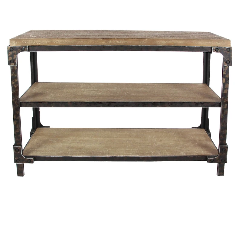 4ft. Brown Industrial Wood Console Table