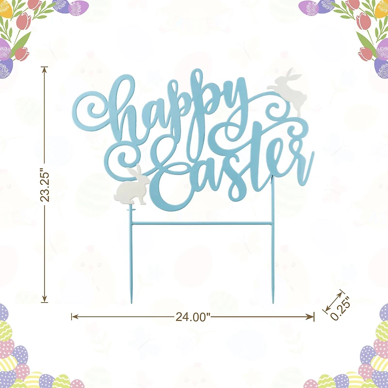 Glitzhome® 24" Metal "Happy Easter" Yard Stake