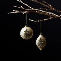 6ct. Christmas Tree Glass Ornaments