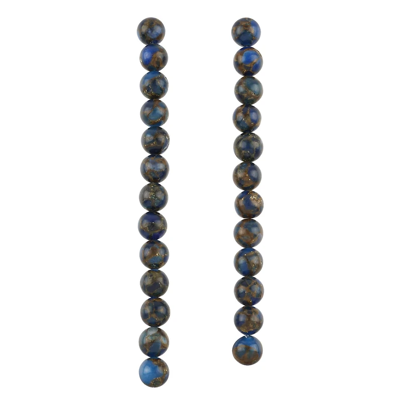 Blue Marbled Impression Jasper Round Beads, 10mm by Bead Landing™ 