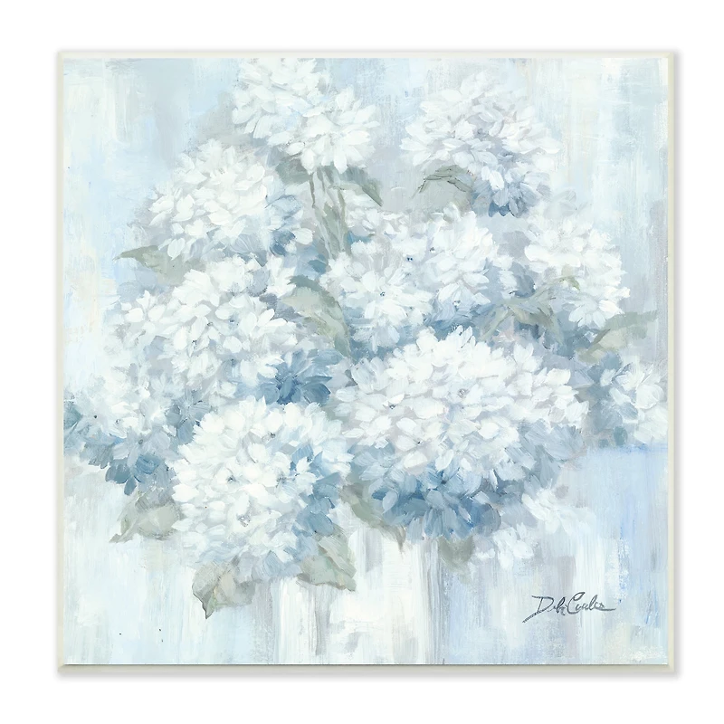 Stupell Industries Soft Blue Hydrangea Painting Blooming Flower Petals,12" x 12"