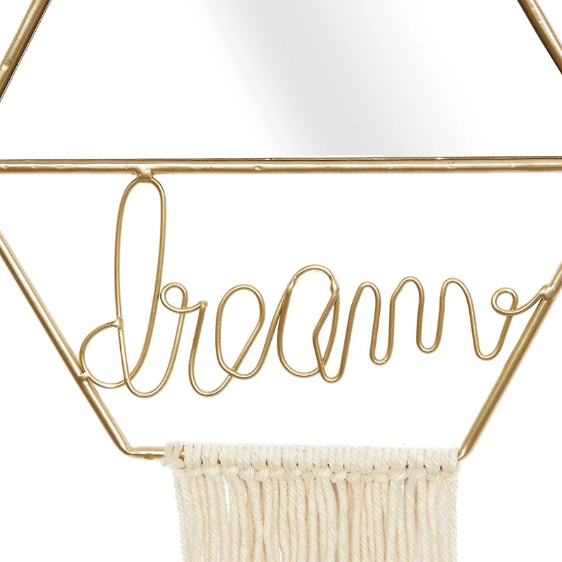 Gold Metal Contemporary Hanging Wall Mirrors Set