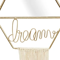 Gold Metal Contemporary Hanging Wall Mirrors Set 