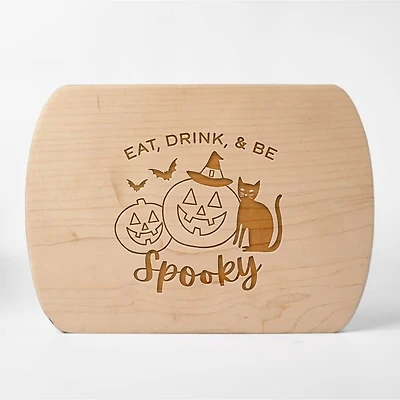 Eat Drink and Be Spooky 8" x 11" Maple Oval Cutting Board