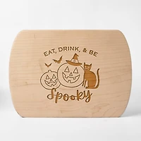 Eat Drink and Be Spooky 8" x 11" Maple Oval Cutting Board