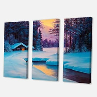 Designart - Old Cabin In Winter Forest II