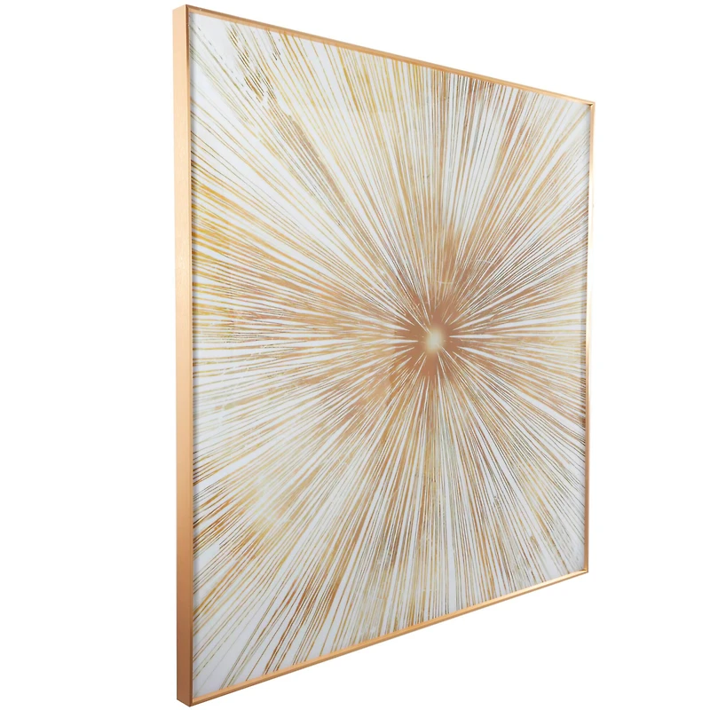 CosmoLiving by Cosmopolitan Gold Porcelain Radial Starburst Framed Wall Art with Gold Aluminum Frame 40" x 2" x 40"