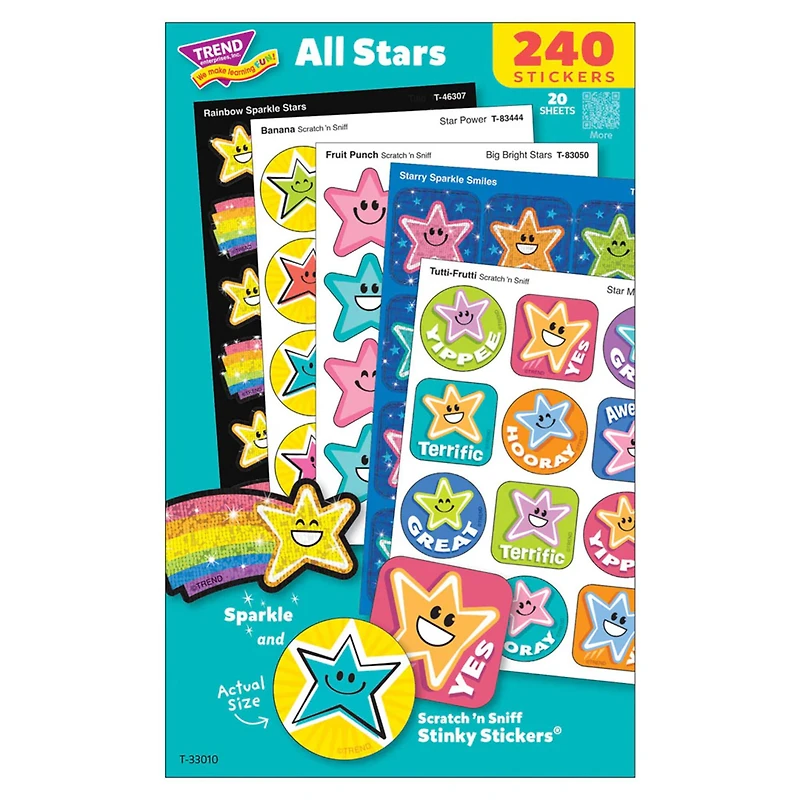 TREND Enterprises® All Stars Mixed Stickers Variety Pack, Pack of 240