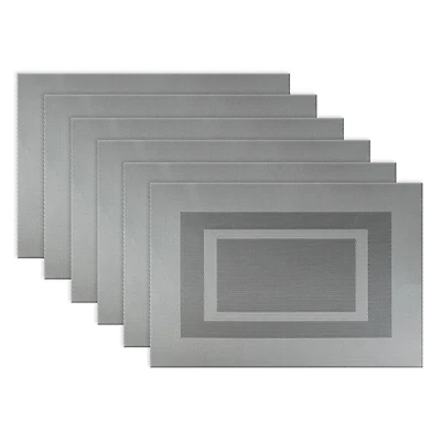 DII® Gray Double Frame Placemats, 6ct.
