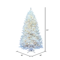 6.5ft. Pre-Lit Sparkle White Spruce Artificial Christmas Tree, Pure White LED Lights