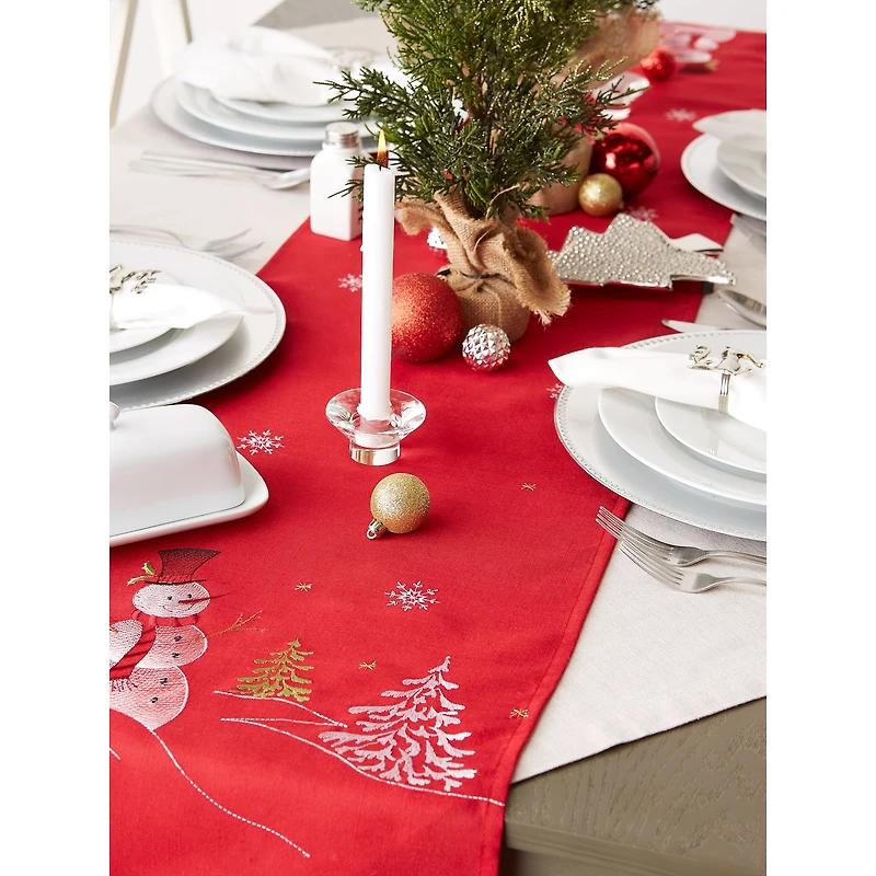 DII® 108" Snowman Embroidered Table Runner