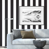 Simplify Black & White Striped Adhesive Wallpaper